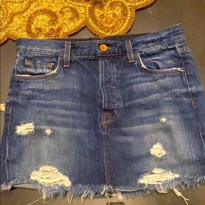 J Brand Distressed Denim Skirt